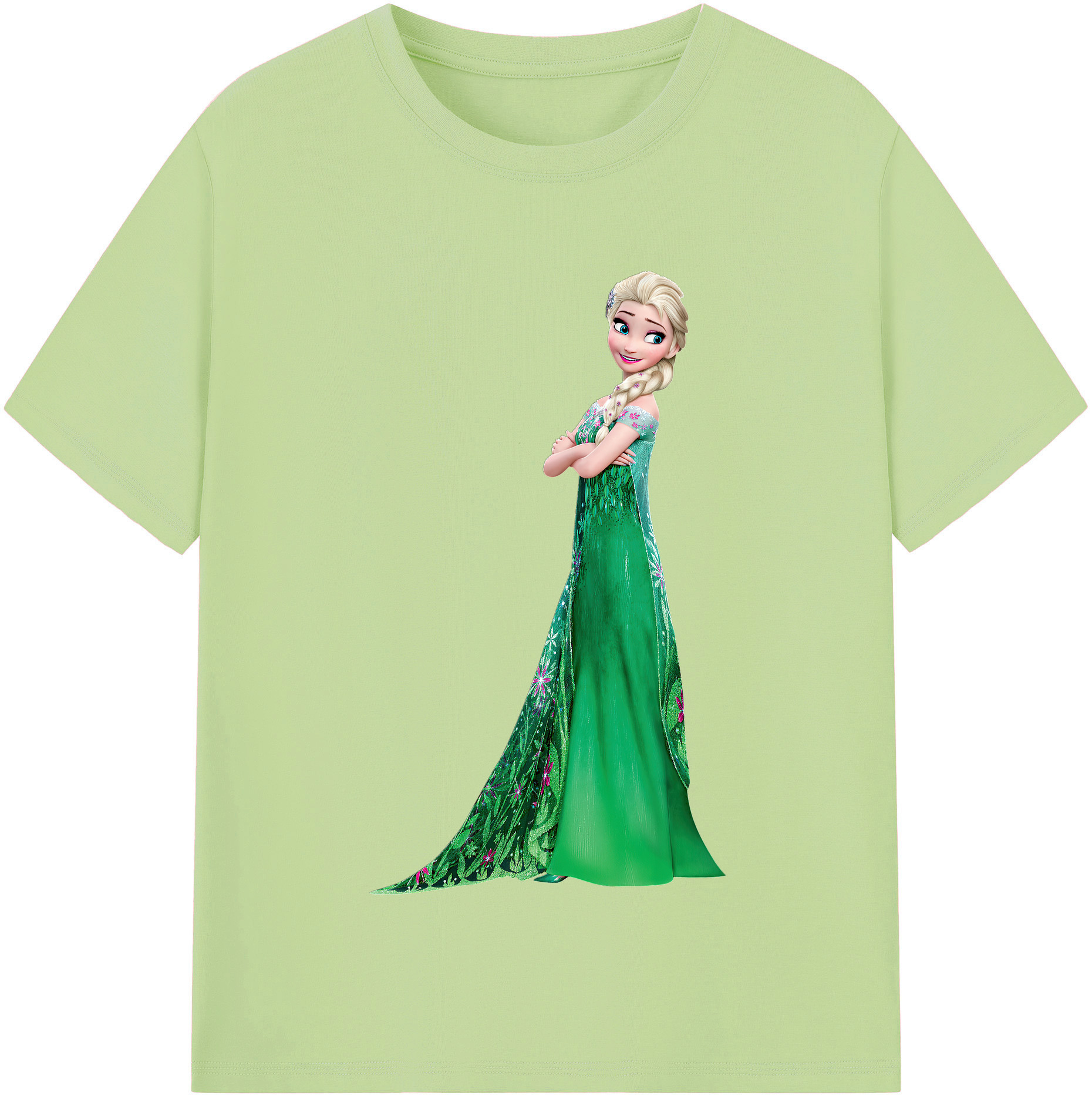 （画像用） アナと雪の女王 アンナ エルサ Frozen Anna Elsa 綿100％半袖Tシャツ（フロントプリント）
